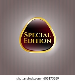 Vektorgrafik des goldglänzenden Sonderausgabe-Emblems
