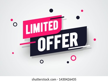 Vector illustration special limited offer, sale banner and discount tag design 