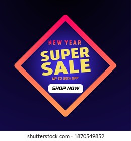 Vector illustration special new year shopping day sale. New year sale poster, background, banner, flyer design.