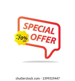 Vector illustration of special offer tag for webpage and advertising