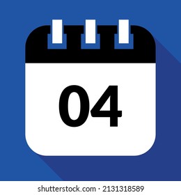 Vector illustration of specific day calendar marking day 04, schedule vector icon for websites, stickers and print.