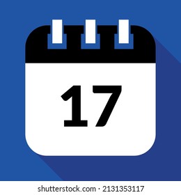Vector illustration of specific day calendar marking day 17, schedule vector icon for websites, stickers and print.