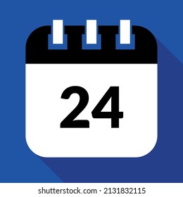 Vector illustration of specific day calendar marking day 24, schedule vector icon for websites, stickers and print.