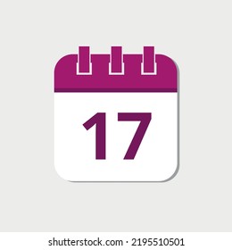 Vector illustration of specific day calendar flat icon marking day 17.