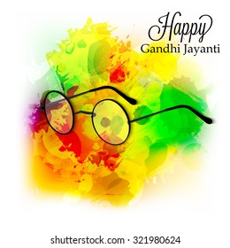 Vector illustration of spectacles on India background for Gandhi Jayanti.