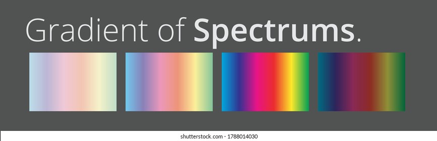 Vector illustration spectrum color gradients palette set isolated  Rainbow color art design  