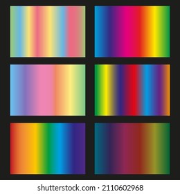 Vector Illustration Of Spectrum Color Gradients Palette Set Isolated. Rainbow Color Art Design.