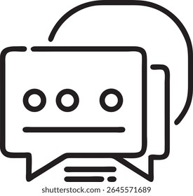 Vector illustration of a speech bubble with dots symbolizing chat and dialogue	