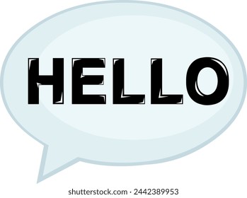 vector illustration speech bubble with hello text