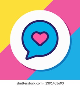 Vector illustration of speech bubble icon colored line. Beautiful celebrate element also can be used as chat icon element.