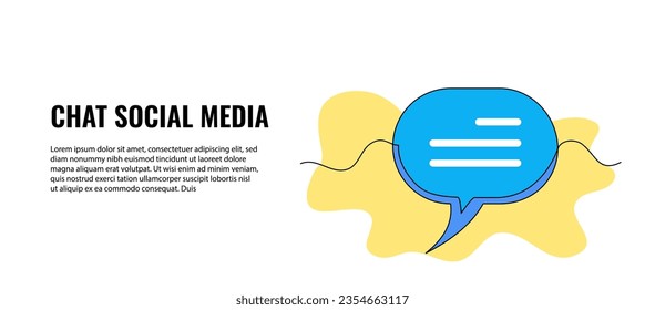 Vector illustration of speech bubble. Modern flat in continuous line style.