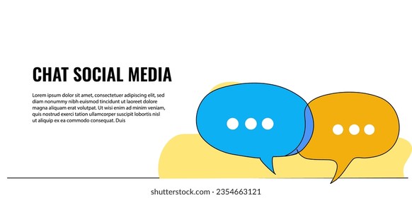 Vector illustration of speech bubble. Modern flat in continuous line style.