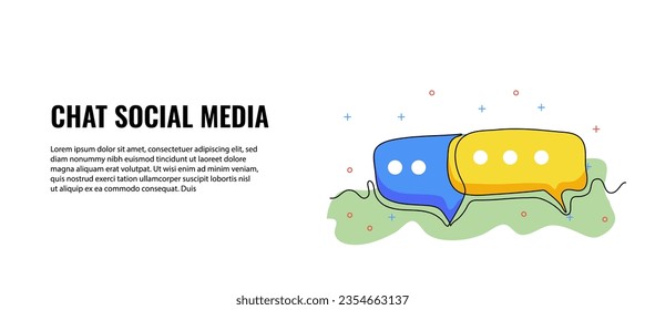 Vector illustration of speech bubble. Modern flat in continuous line style.