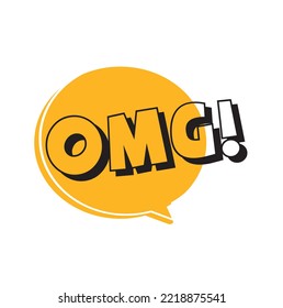 Vector illustration of speech bubble with omg word.