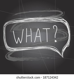 Vector illustration with speech bubble on chalkboard