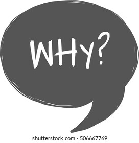 Vector Illustration of a Speech Bubble Saying 'Why'