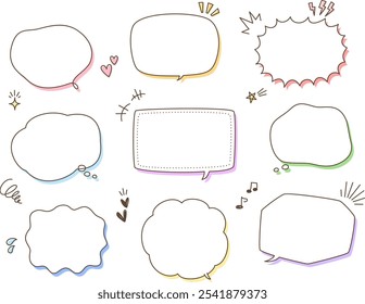 Vector illustration of a speech bubble style frame