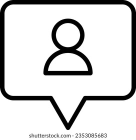 Vector illustration of speech bubble with user symbol. Follower in a social network.