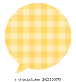 Vector illustration of Speech bubbles 1 [checkered pattern (yellow)]