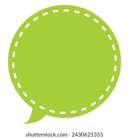 Vector illustration of Speech bubbles 1 [dashed line and green silhouette]