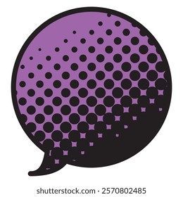 Vector illustration of Speech bubbles 1 [black halftone (purple)]