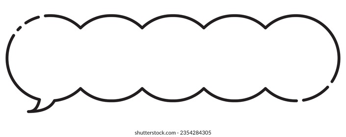 Vector illustration of Speech bubbles 10 [dashed line]