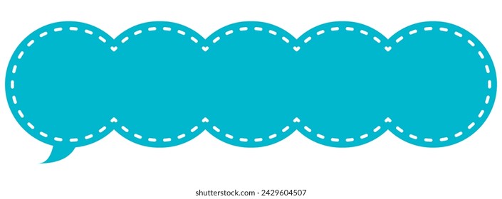 Vector illustration of Speech bubbles 10 [dashed line and blue  silhouette]