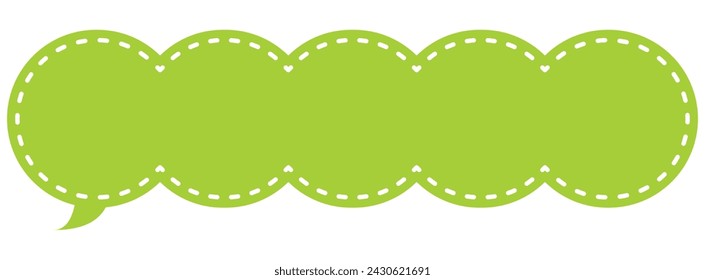 Vector illustration of Speech bubbles 10 [dashed line and green silhouette]