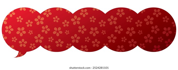 Vector illustration of Speech bubbles 10 [sakura pattern (red)]