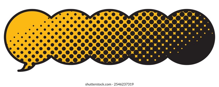 Ilustração vetorial das bolhas de fala 10 [meio-tom preto (amarelo)]
