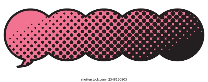 Ilustración vectorial de las burbujas de voz 10 [semitono negro (rosa)]