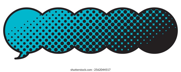 Vector illustration of Speech bubbles 10 [black halftone (blue)]