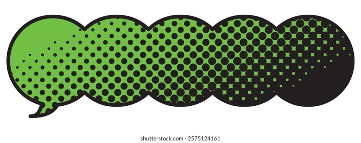 Vector illustration of Speech bubbles 10 [black halftone (green)]