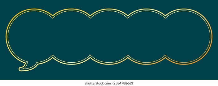Vector illustration of Speech bubbles 10 [double line (gold)]