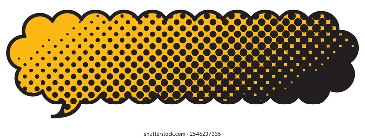 Vector illustration of Speech bubbles 11 [black halftone (yellow)]