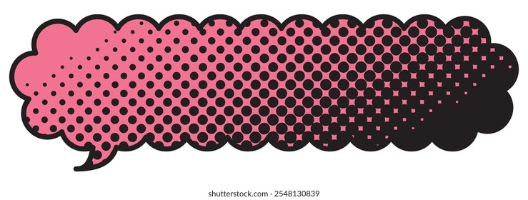 Vector illustration of Speech bubbles 11 [black halftone (pink)]