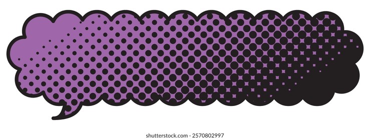 Vector illustration of Speech bubbles 11 [black halftone (purple)]