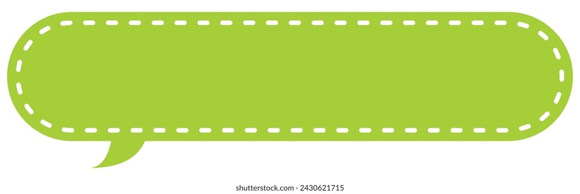 Vector illustration of Speech bubbles 12 [dashed line and green silhouette]