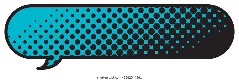 Vector illustration of Speech bubbles 12 [black halftone (blue)]
