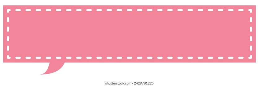 Vector illustration of Speech bubbles 13 [dashed line and pink  silhouette]