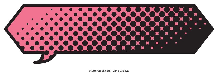 Vector illustration of Speech bubbles 15 [black halftone (pink)]