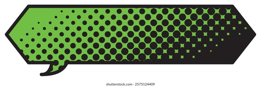 Vector illustration of Speech bubbles 15 [black halftone (green)]