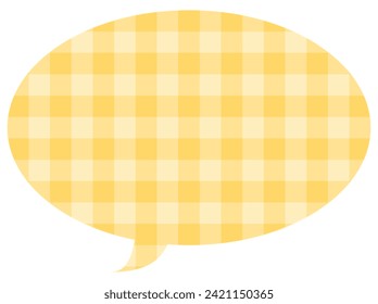 Vector illustration of Speech bubbles 16 [checkered pattern (yellow)]