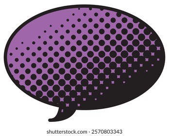 Vector illustration of Speech bubbles 16 [black halftone (purple)]