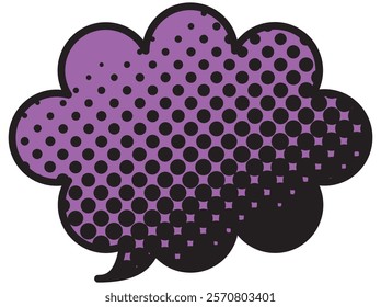 Vector illustration of Speech bubbles 17 [black halftone (purple)]