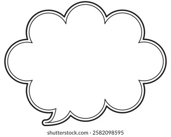 Vector illustration of Speech bubbles 17 [double line (black)]