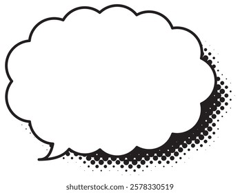 Vector illustration of Speech bubbles 18 [halftone shadow]