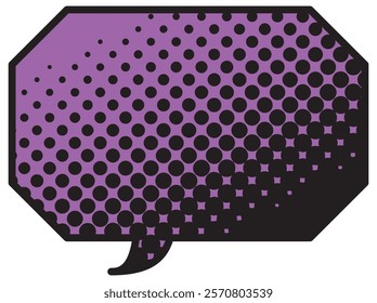 Vector illustration of Speech bubbles 19 [black halftone (purple)]