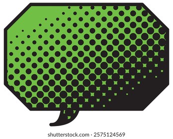 Vector illustration of Speech bubbles 19 [black halftone (green)]