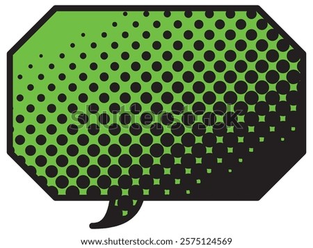 Vector illustration of Speech bubbles 19 [black halftone (green)]